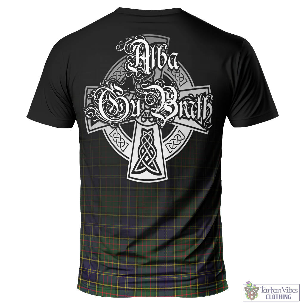 Tartan Vibes Clothing MacMillan Hunting Modern Tartan T-Shirt Featuring Alba Gu Brath Family Crest Celtic Inspired