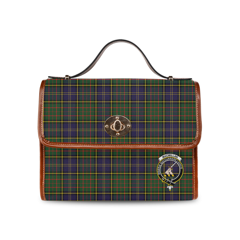 macmillan-hunting-modern-tartan-leather-strap-waterproof-canvas-bag-with-family-crest