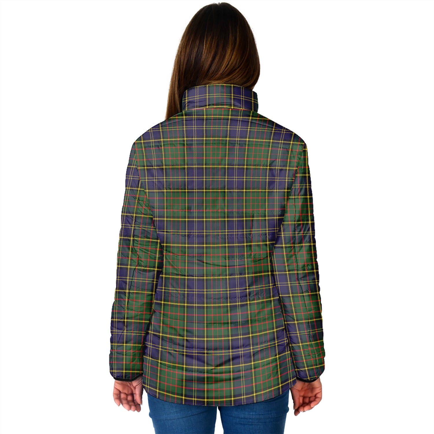 MacMillan Hunting Modern Tartan Padded Jacket with Family Crest - Tartan Vibes Clothing