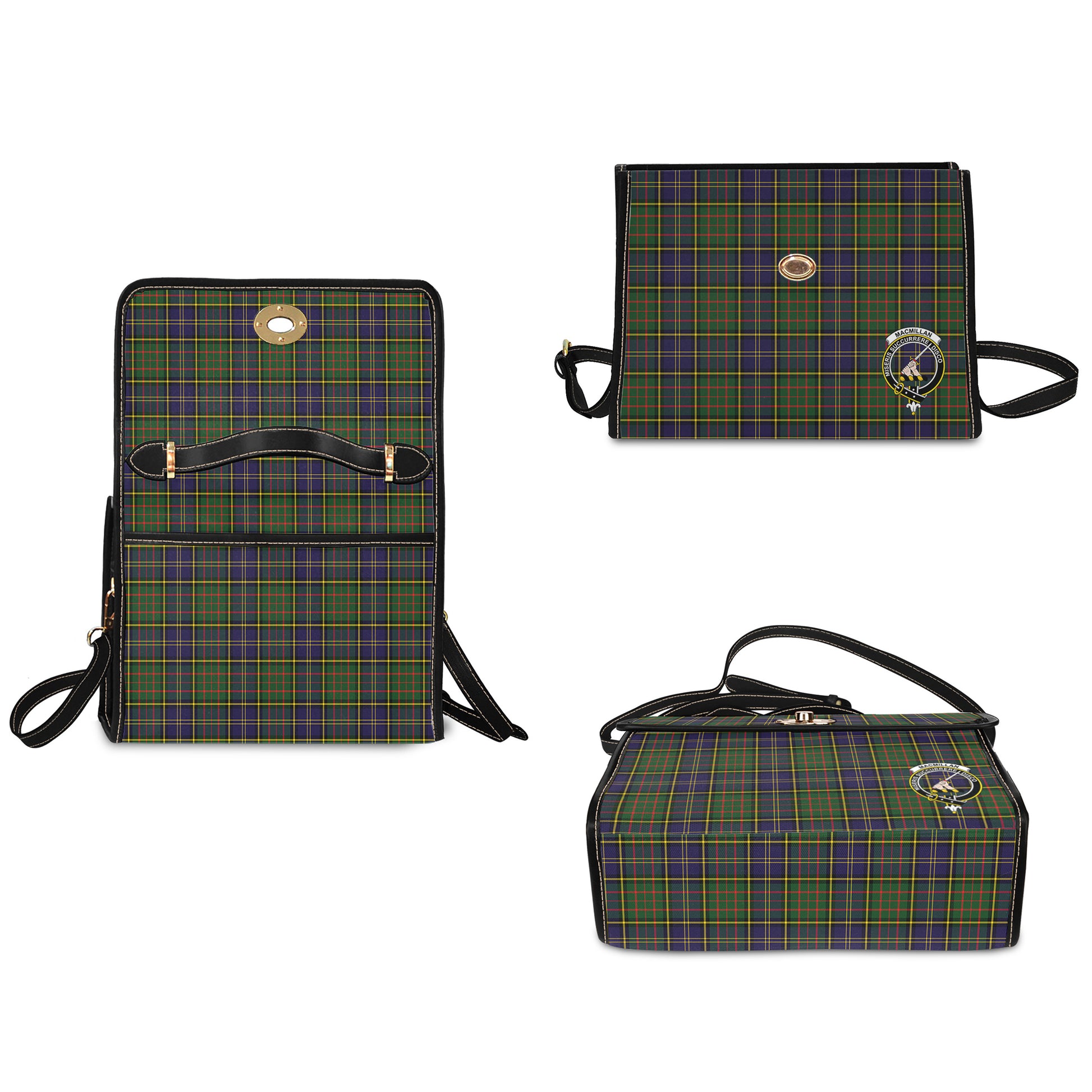 macmillan-hunting-modern-tartan-leather-strap-waterproof-canvas-bag-with-family-crest