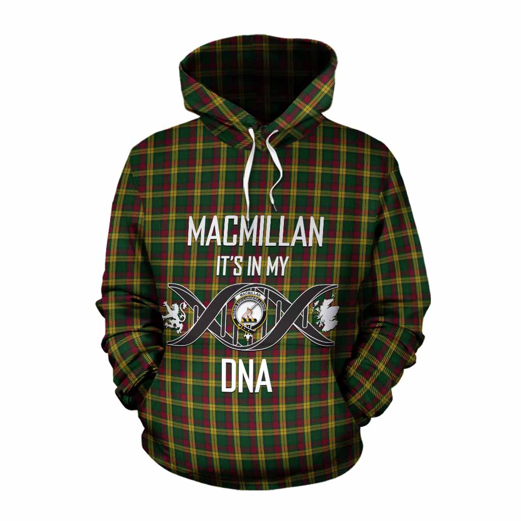 Tartan Vibes Clothing MacMillan (McMillan) Tartan Cotton Hoodie with Family Crest DNA In Me Style