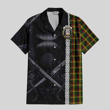 MacMillan (McMillan) Tartan Hawaiian Shirt with Family Crest Cross Sword Thistle Celtic Vibes Kid - Tartan Vibes Clothing