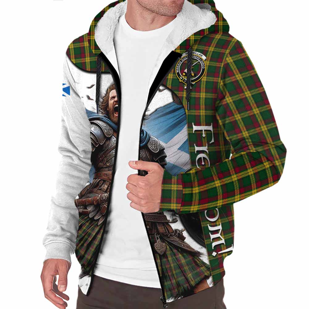 Tartan Vibes Clothing MacMillan (McMillan) Crest Tartan Sherpa Hoodie Inspired by the Freedom of Scottish Warrior