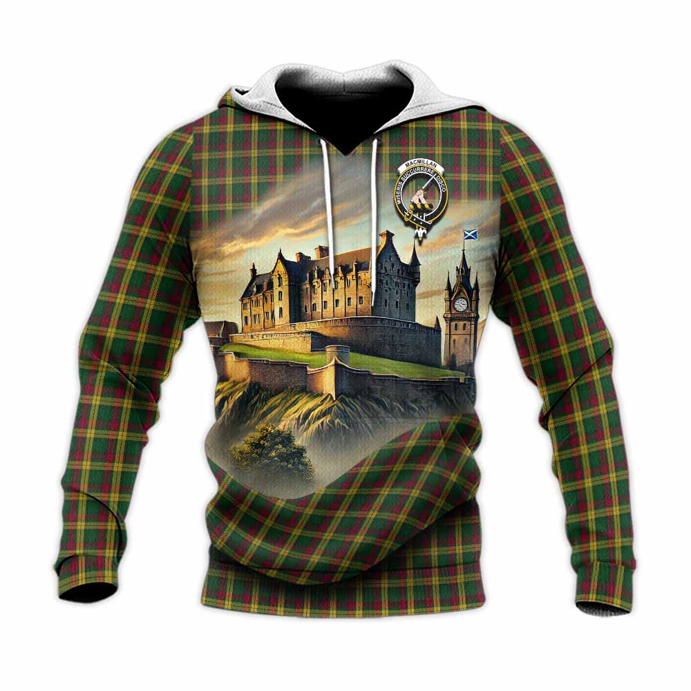 MacMillan (McMillan) Tartan Family Crest Knitted Hoodie with Scottish Ancient Castle Style Unisex Knitted Pullover Hoodie - Tartan Vibes Clothing