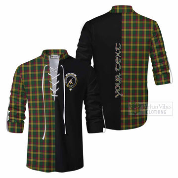 MacMillan (McMillan) Tartan Ghillie Kilt Shirt with Family Crest and Half Of Me Style