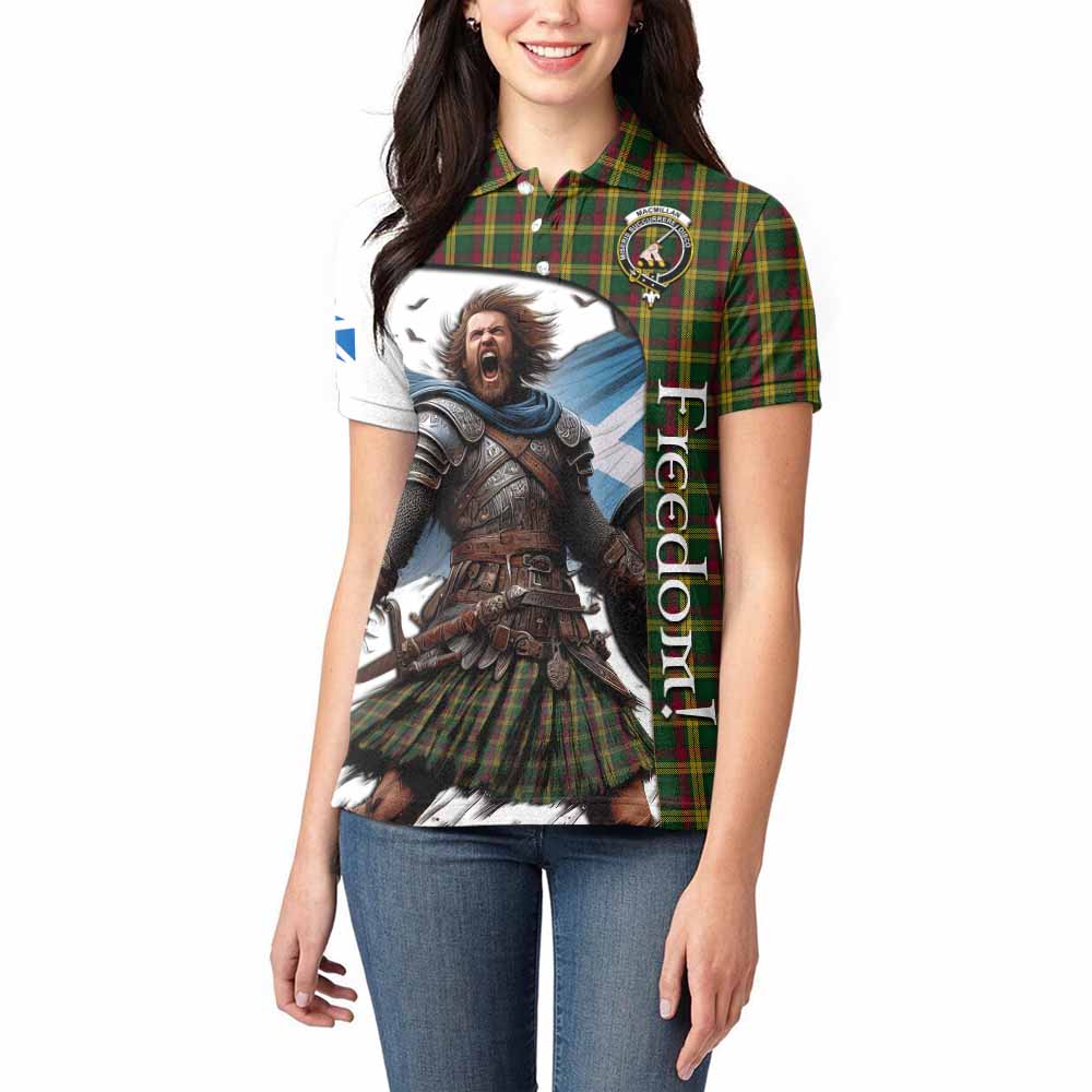 Tartan Vibes Clothing MacMillan (McMillan) Crest Tartan Women's Polo Shirt Inspired by the Freedom of Scottish Warrior