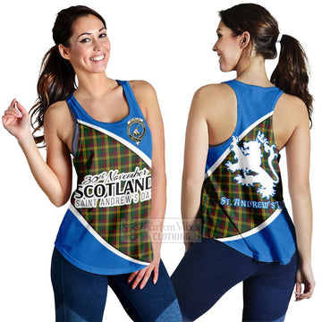 MacMillan (McMillan) Family Crest Tartan Women's Racerback Tanks Celebrate Saint Andrew's Day in Style