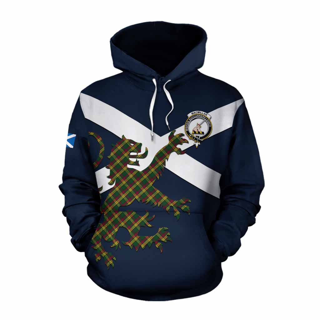 Tartan Vibes Clothing MacMillan (McMillan) Tartan Lion Rampant Cotton Hoodie Proudly Display Your Heritage with Alba Gu Brath and Clan Name