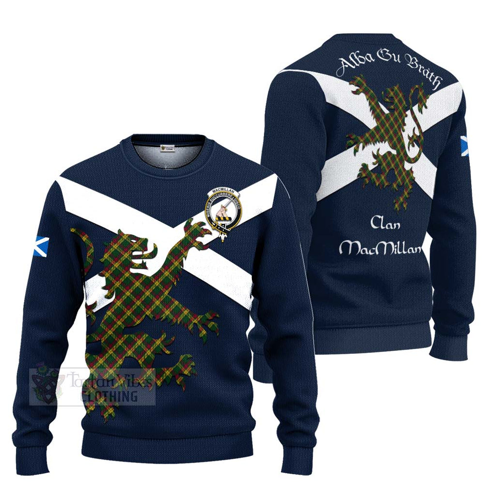 Tartan Vibes Clothing MacMillan (McMillan) Tartan Lion Rampant Knitted Sweater – Proudly Display Your Heritage with Alba Gu Brath and Clan Name