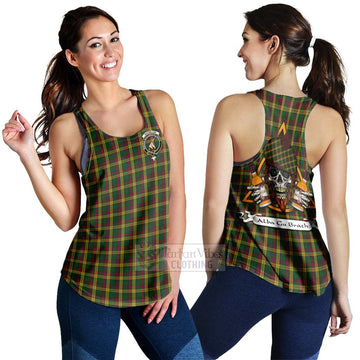 MacMillan (McMillan) Tartan Women's Racerback Tanks with Family Crest and Bearded Skull Holding Bottles of Whiskey