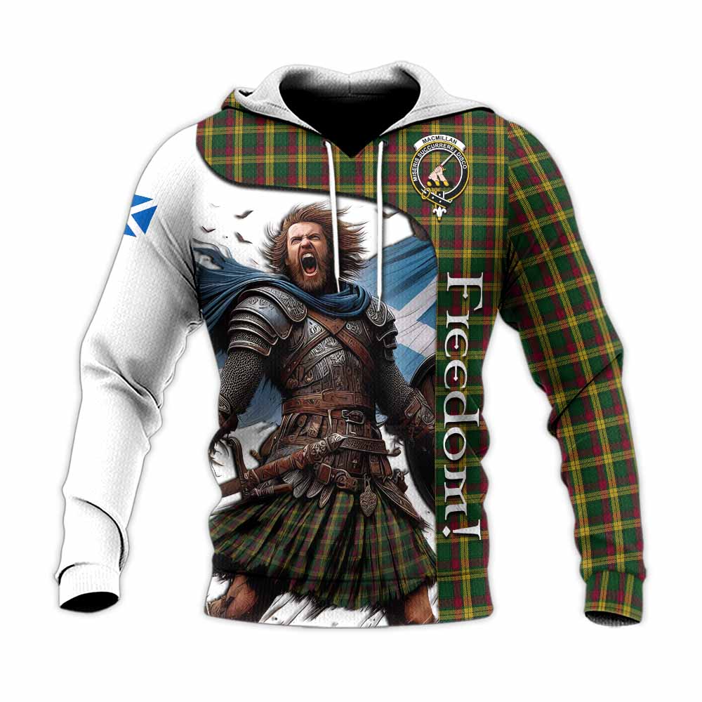 Tartan Vibes Clothing MacMillan (McMillan) Crest Tartan Knitted Hoodie Inspired by the Freedom of Scottish Warrior