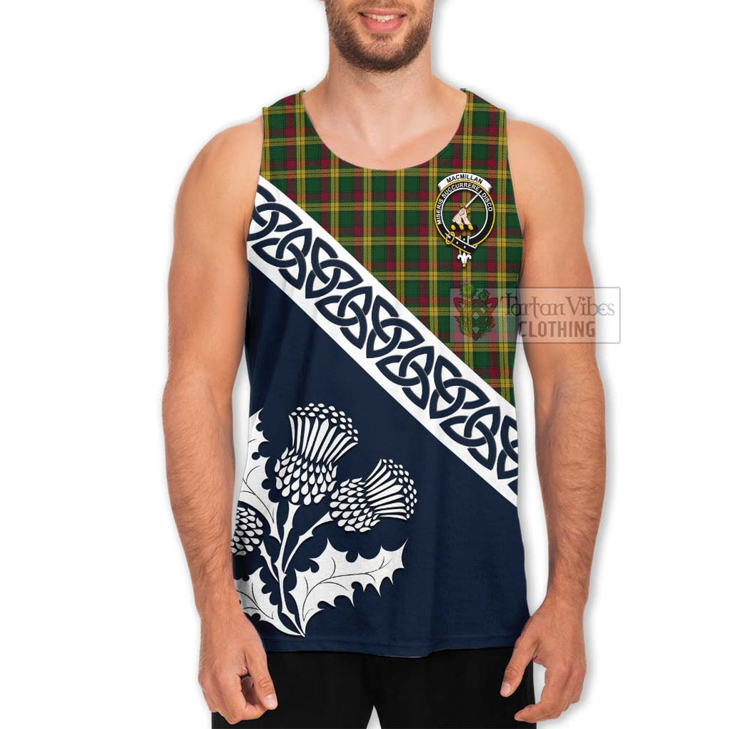 MacMillan (McMillan) Tartan Men's Tank Top Featuring Thistle and Scotland Map Men - Tartan Vibes Clothing