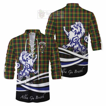 MacMillan (McMillan) Tartan Ghillie Kilt Shirt with Alba Gu Brath Regal Lion Emblem