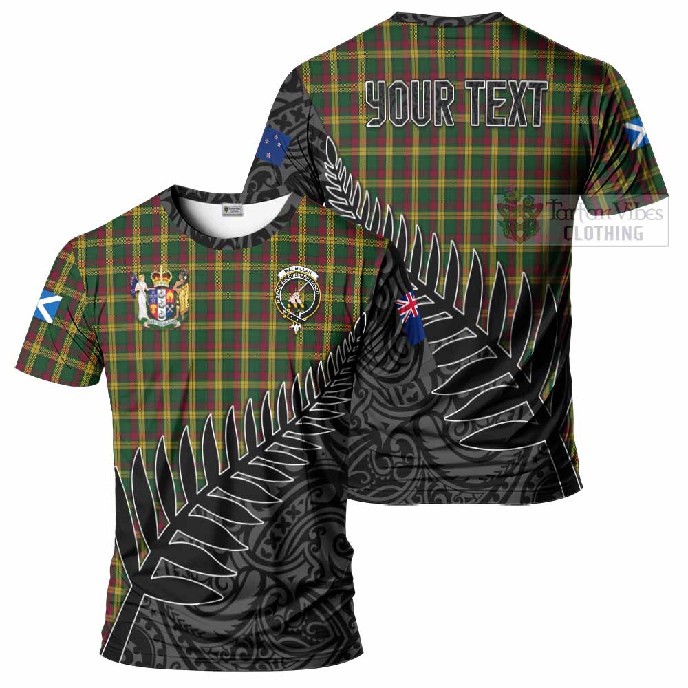 Tartan Vibes Clothing MacMillan (McMillan) Crest Tartan T-Shirt with New Zealand Silver Fern Half Style