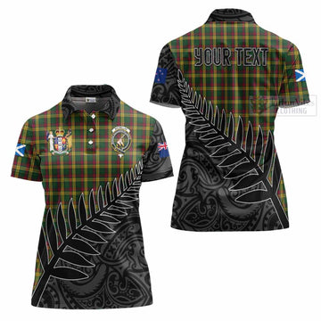 MacMillan (McMillan) Crest Tartan Women's Polo Shirt with New Zealand Silver Fern Half Style