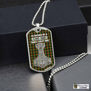 MacMillan (McMillan) Tartan Dog Tag Necklace Viking Mjolnir Style