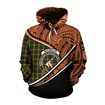 MacMillan (McMillan) Crest Tartan Cotton Hoodie with Polynesian Vibes Style - Orange Version