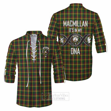 MacMillan (McMillan) Tartan Ghillie Kilt Shirt with Family Crest DNA In Me Style