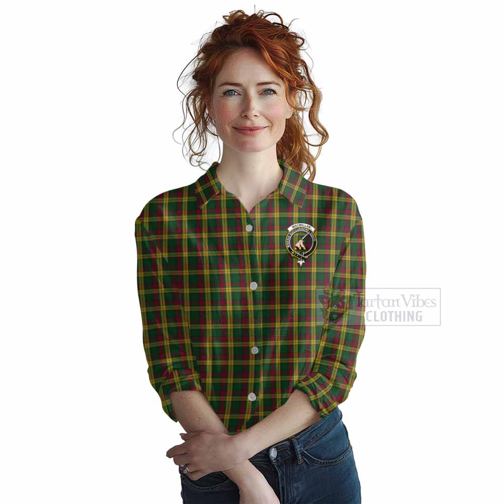 Tartan Vibes Clothing MacMillan (McMillan) Tartan Women's Casual Shirt with Family Crest DNA In Me Style