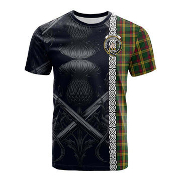 MacMillan (McMillan) Tartan Cotton T-shirt with Family Crest Cross Sword Thistle Celtic Vibes