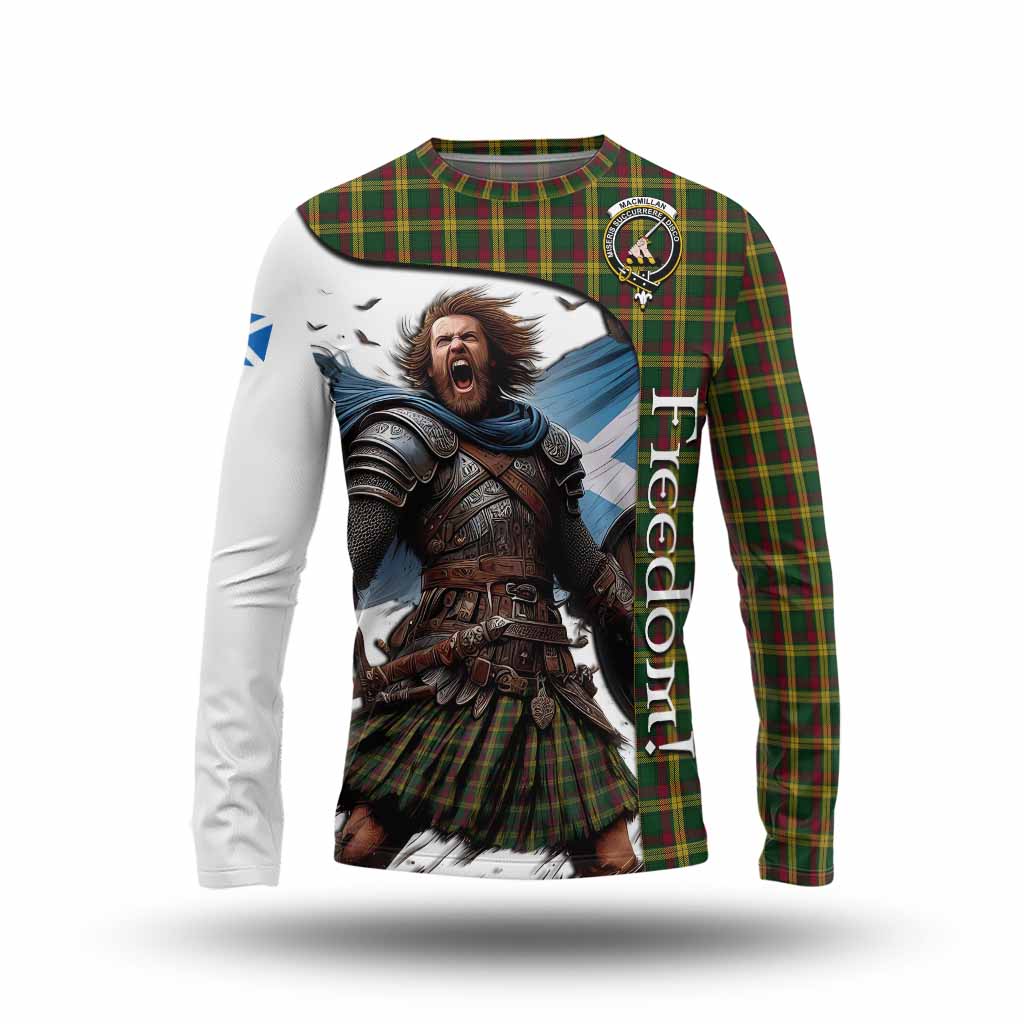 Tartan Vibes Clothing MacMillan (McMillan) Crest Tartan Long Sleeve T-Shirt Inspired by the Freedom of Scottish Warrior