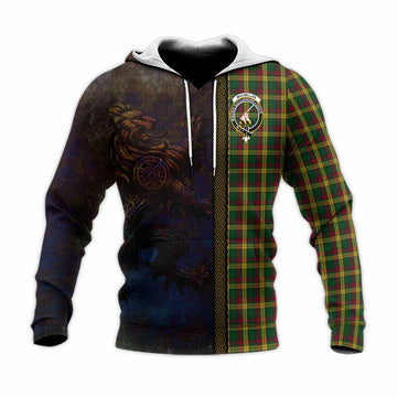 MacMillan (McMillan) Tartan Family Crest Knitted Hoodie Alba Gu Brath Be Brave Lion Ancient Style Unisex Knitted Pullover Hoodie - Tartan Vibes Clothing