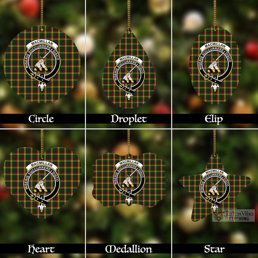 Tartan Vibes Clothing MacMillan (McMillan) Tartan Christmas Aluminium Ornament with Family Crest