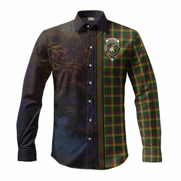 MacMillan (McMillan) Tartan Family Crest Long Sleeve Button Shirt Alba Gu Brath Be Brave Lion Ancient Style Men's Shirt S - Tartan Vibes Clothing