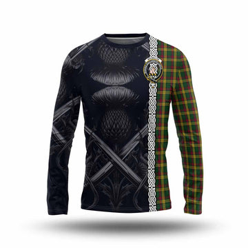 MacMillan (McMillan) Tartan Long Sleeve T-Shirt with Family Crest Cross Sword Thistle Celtic Vibes