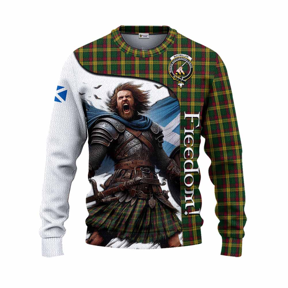 Tartan Vibes Clothing MacMillan (McMillan) Crest Tartan Knitted Sweater Inspired by the Freedom of Scottish Warrior