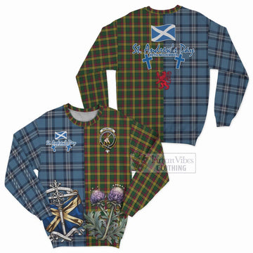 MacMillan (McMillan) Tartan Sweatshirt Happy St. Andrew's Day Half Tartan Style