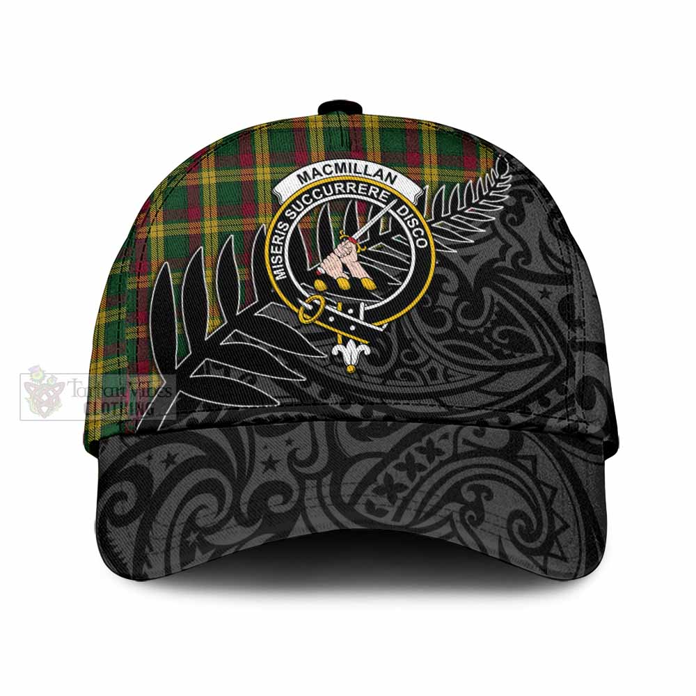 Tartan Vibes Clothing MacMillan (McMillan) Tartan Classic Cap with New Zealand Silver Fern Half Style