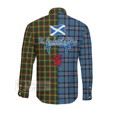 MacMillan (McMillan) Tartan Long Sleeve Button Shirt Happy St. Andrew's Day Half Tartan Style