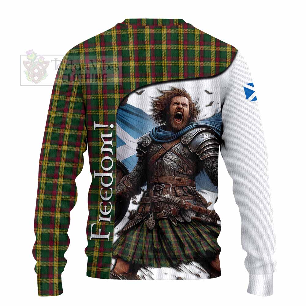 Tartan Vibes Clothing MacMillan (McMillan) Crest Tartan Knitted Sweater Inspired by the Freedom of Scottish Warrior