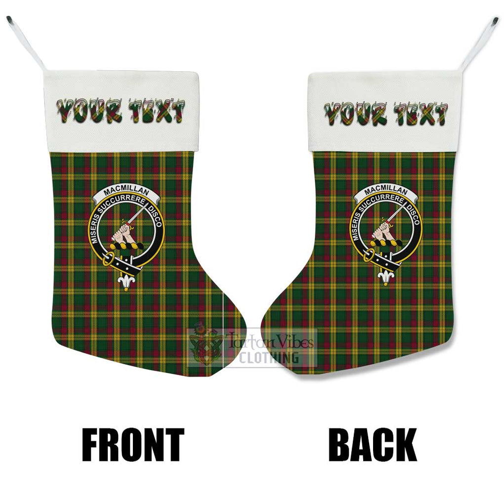 Tartan Vibes Clothing MacMillan (McMillan) Tartan Family Crest Christmas Stocking with Personalized Text