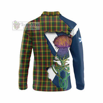 MacMillan (McMillan) Tartan Family Crest Long Sleeve Polo Shirt Scottish Thistle Celtic Inspired - Tartan Vibes Clothing