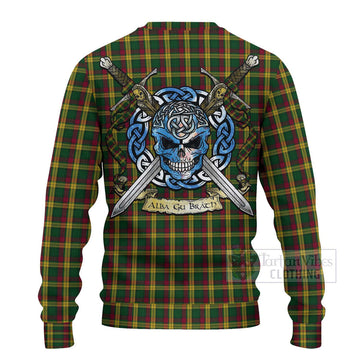 MacMillan (McMillan) Tartan Ugly Sweater with Family Crest Celtic Skull Style