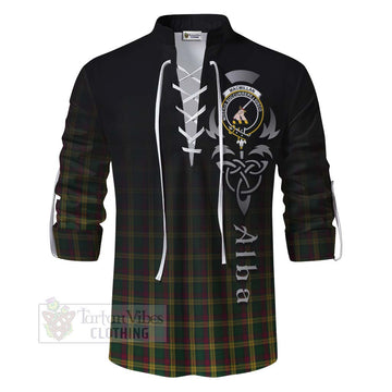 MacMillan (McMillan) Tartan Ghillie Kilt Shirt Featuring Alba Gu Brath Family Crest Celtic Inspired