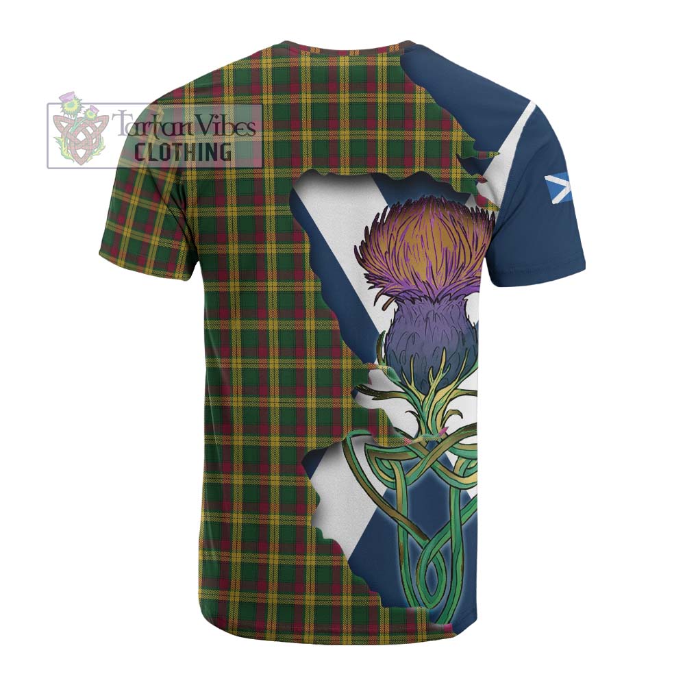 MacMillan (McMillan) Tartan Family Crest Cotton T-shirt Scottish Thistle Celtic Inspired - Tartan Vibes Clothing
