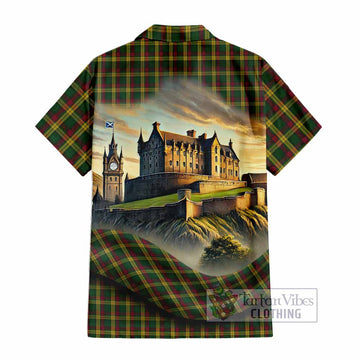 MacMillan (McMillan) Tartan Family Crest Hawaiian Shirt with Scottish Ancient Castle Style - Tartan Vibes Clothing