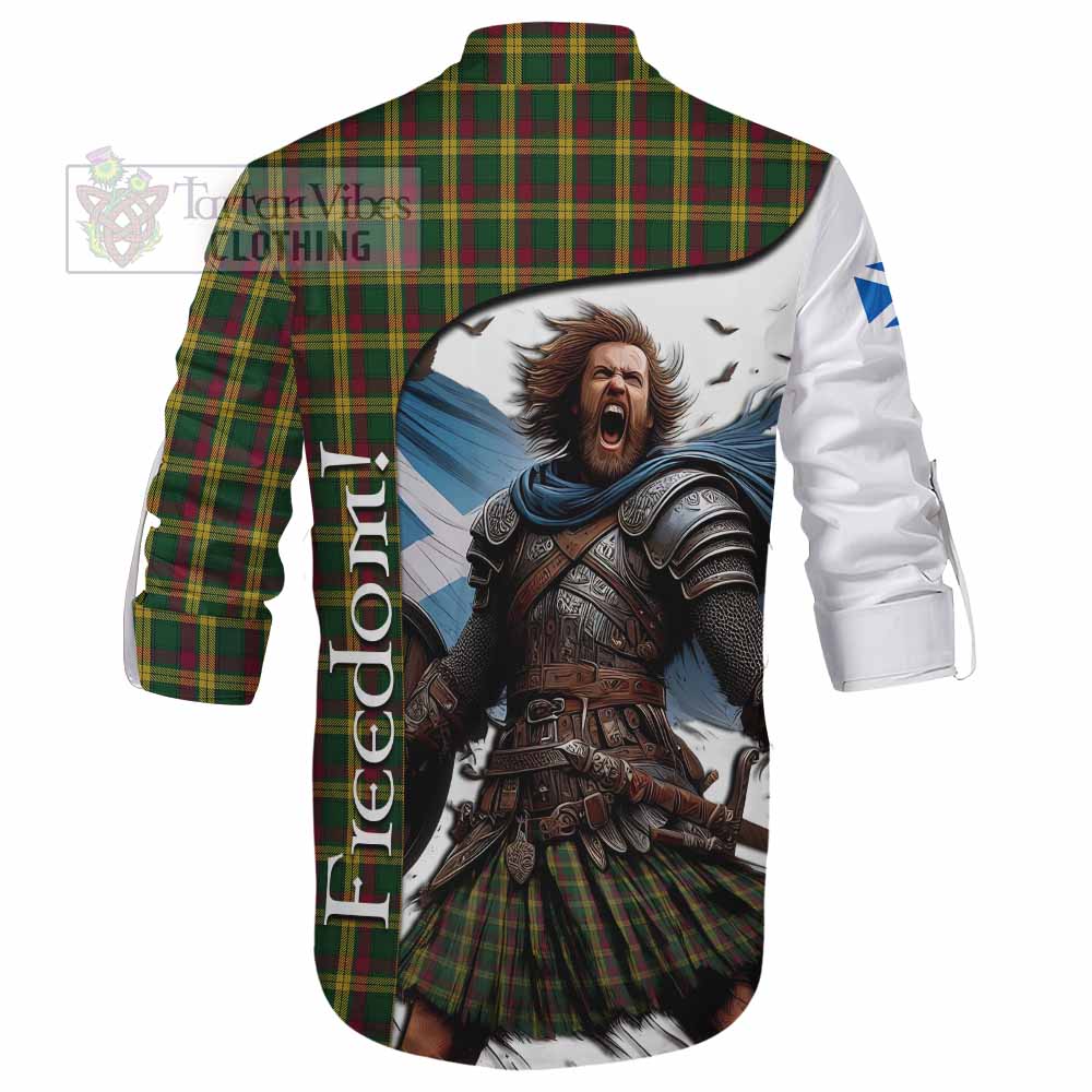 Tartan Vibes Clothing MacMillan (McMillan) Crest Tartan Ghillie Kilt Shirt Inspired by the Freedom of Scottish Warrior