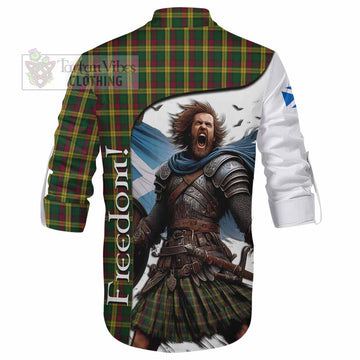 MacMillan (McMillan) Crest Tartan Ghillie Kilt Shirt Inspired by the Freedom of Scottish Warrior