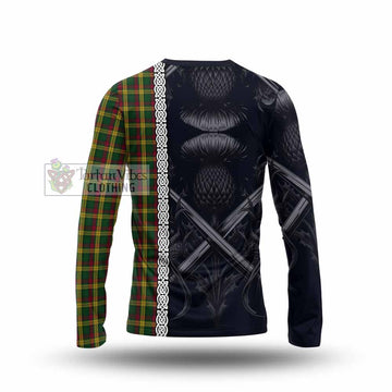 MacMillan (McMillan) Tartan Long Sleeve T-Shirt with Family Crest Cross Sword Thistle Celtic Vibes