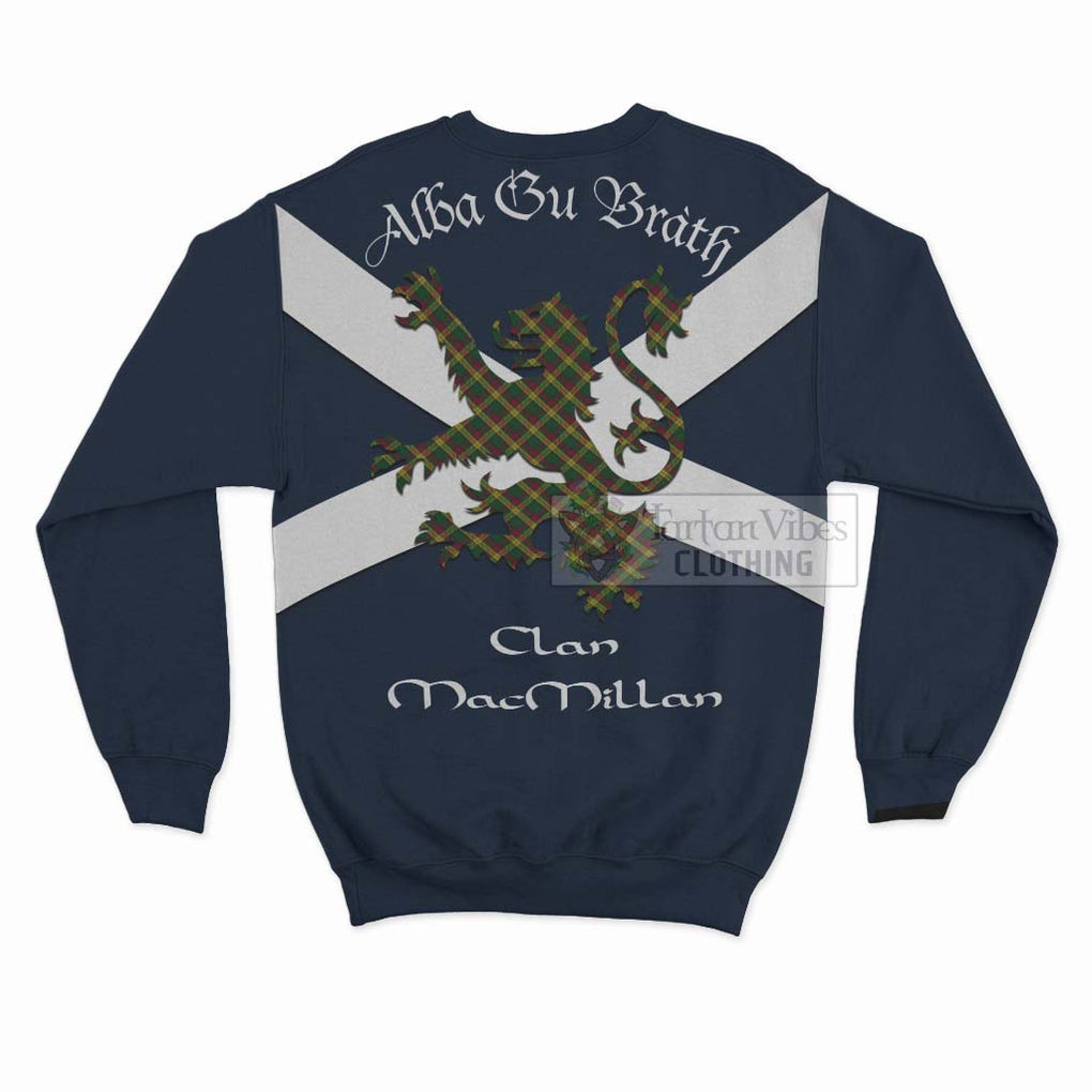 Tartan Vibes Clothing MacMillan (McMillan) Tartan Lion Rampant Sweatshirt – Proudly Display Your Heritage with Alba Gu Brath and Clan Name