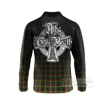 MacMillan (McMillan) Tartan Long Sleeve Polo Shirt Featuring Alba Gu Brath Family Crest Celtic Inspired