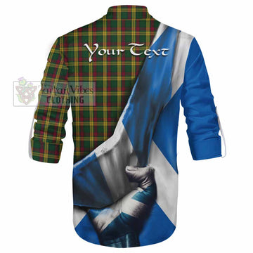 MacMillan (McMillan) Tartan Ghillie Kilt Shirt with Family Crest Scotland Patriotic Style