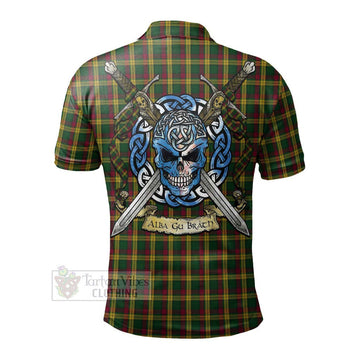 MacMillan (McMillan) Tartan Polo Shirt with Family Crest Celtic Skull Style