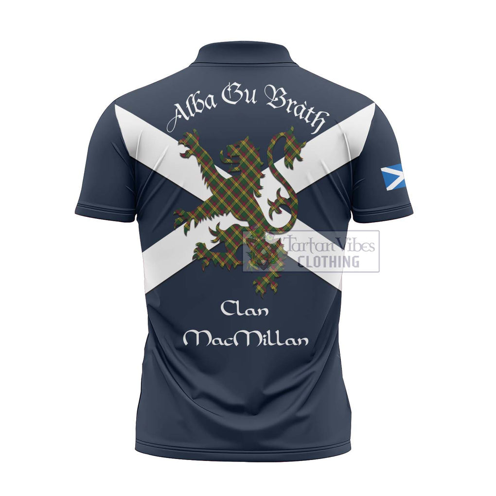 Tartan Vibes Clothing MacMillan (McMillan) Tartan Lion Rampant Zipper Polo Shirt – Proudly Display Your Heritage with Alba Gu Brath and Clan Name