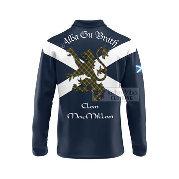 MacMillan (McMillan) Tartan Lion Rampant Long Sleeve Polo Shirt  Proudly Display Your Heritage with Alba Gu Brath and Clan Name