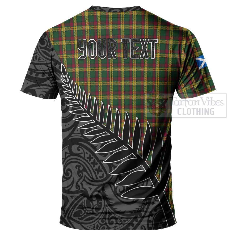 Tartan Vibes Clothing MacMillan (McMillan) Crest Tartan T-Shirt with New Zealand Silver Fern Half Style